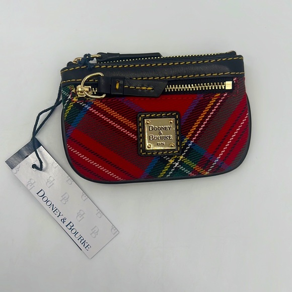 Dooney & Bourke Accessories - Dooney & Bourke NWT Tartan Small Coin Case Red/Black